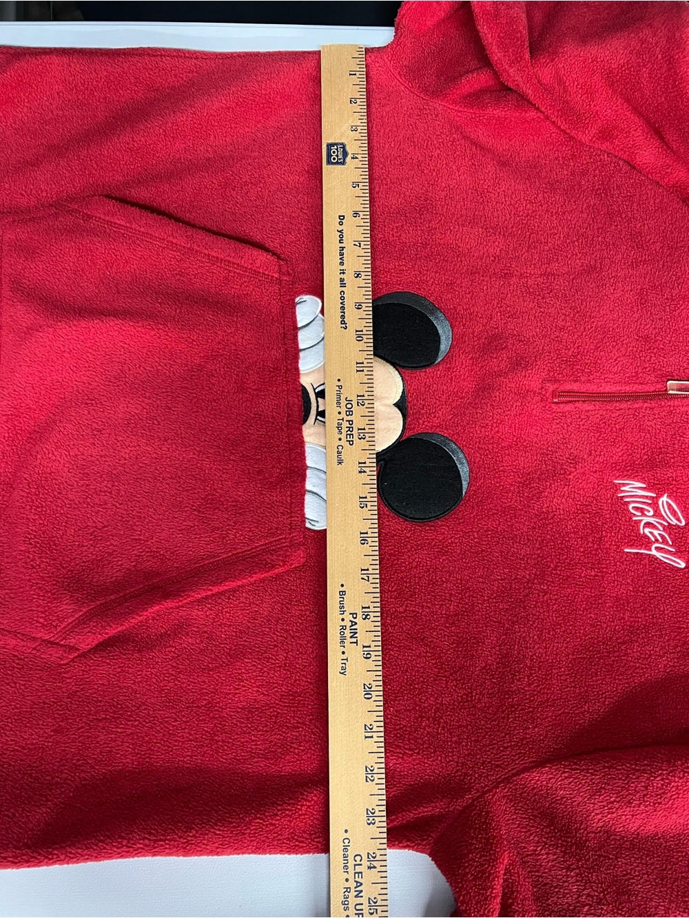 Disney Mickey Red Fleece 1/4 Zip Pullover Womens Large - Picture 4 of 7